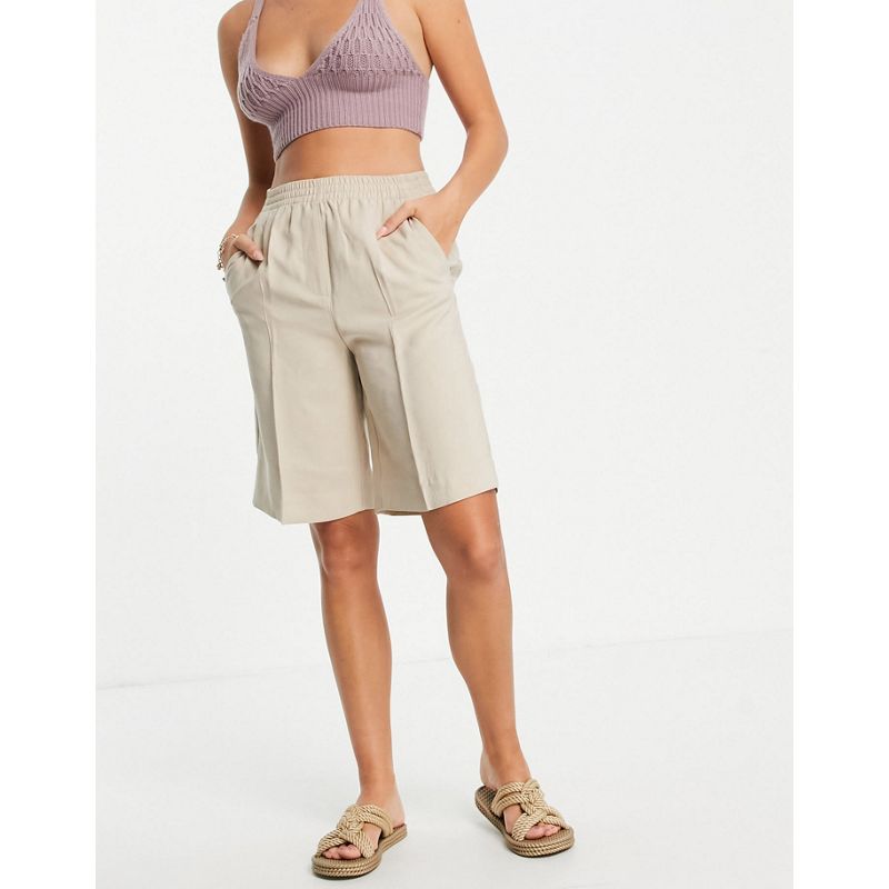 Mango – Elegante, lange Shorts in Beige