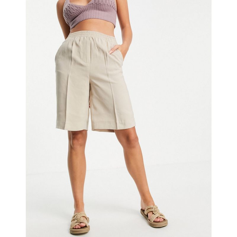 Mango – Elegante, lange Shorts in Beige